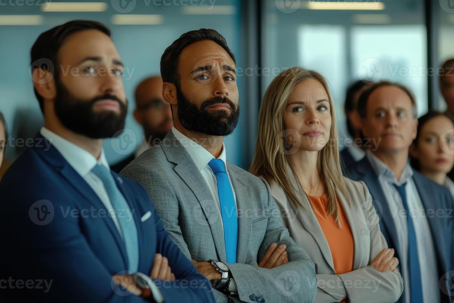 Business professionals share passionate ideas and eager photo