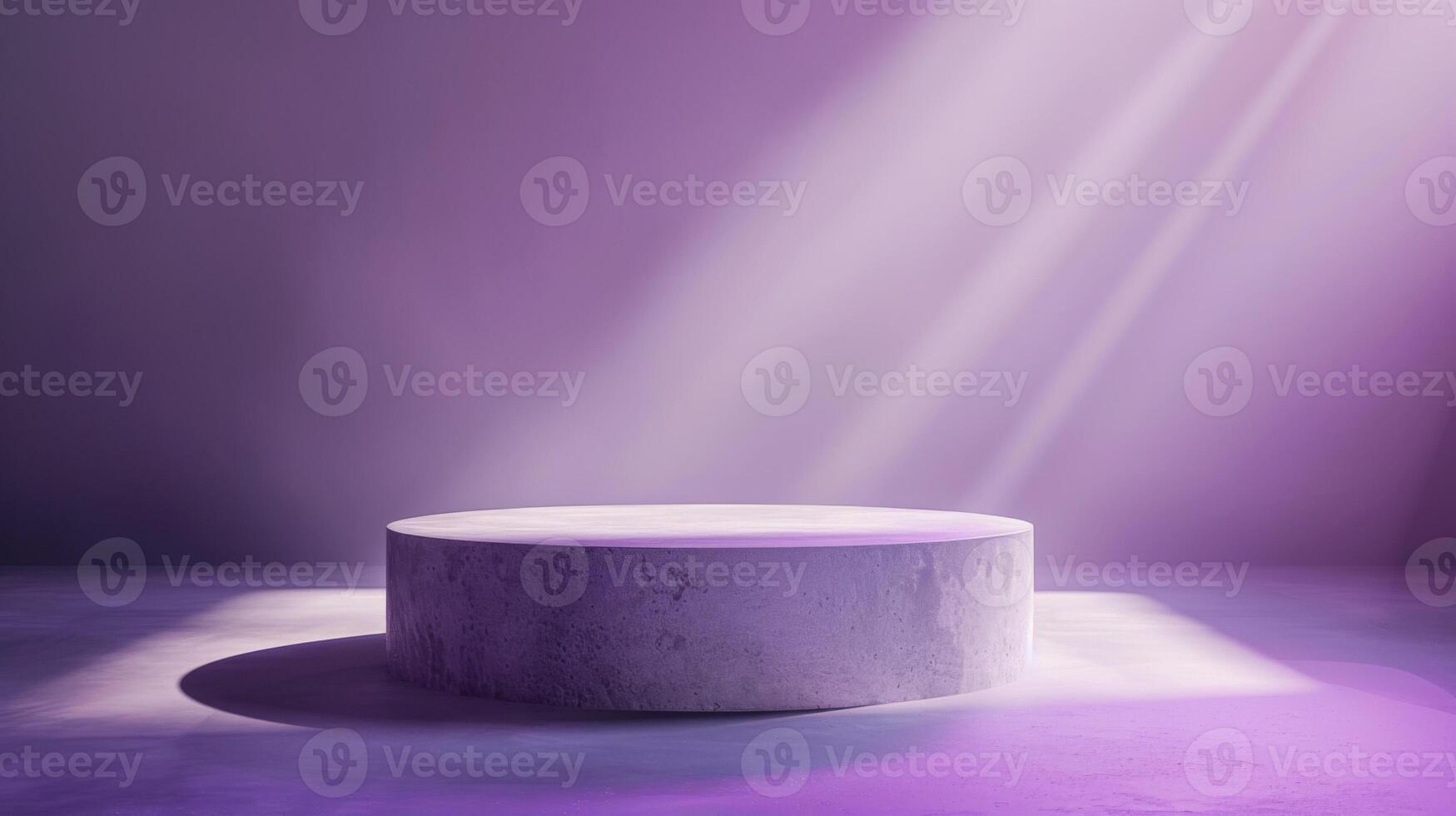 Concrete Platform Illuminated by Purple Light photo
