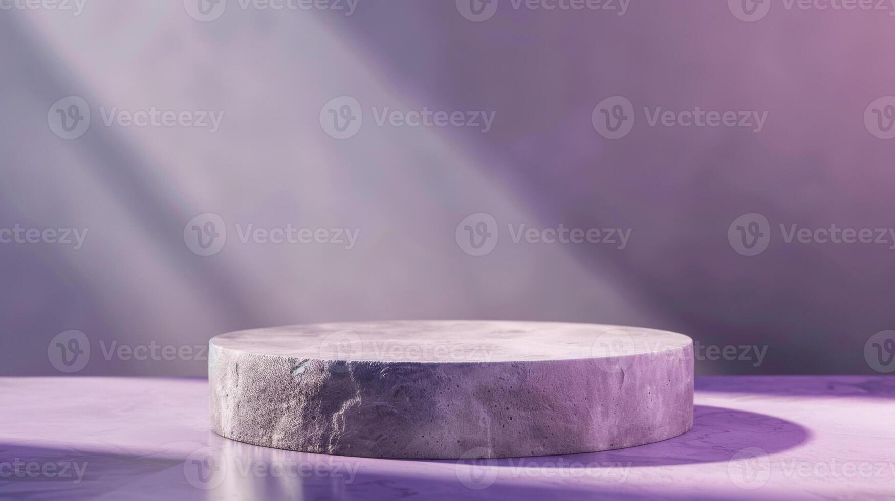 Stone Platform with Lilac Background and Light Rays photo