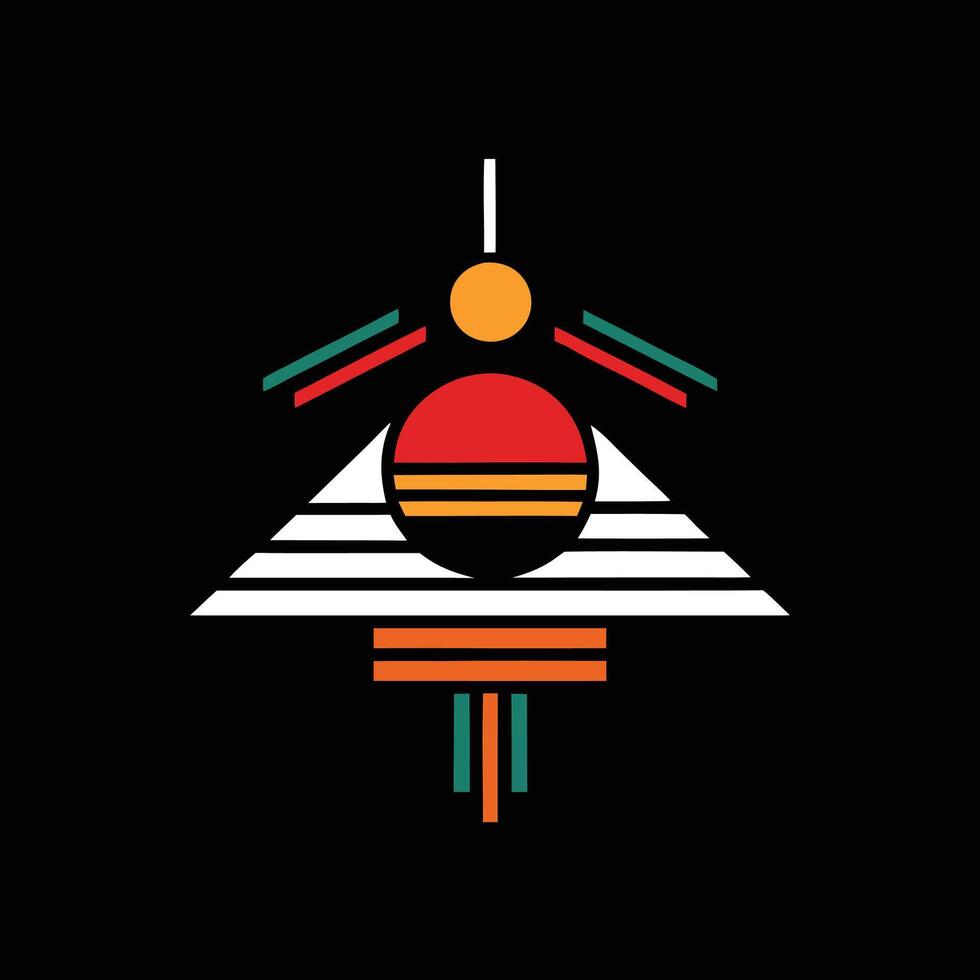 A black background with a red, orange and yellow triangle vector