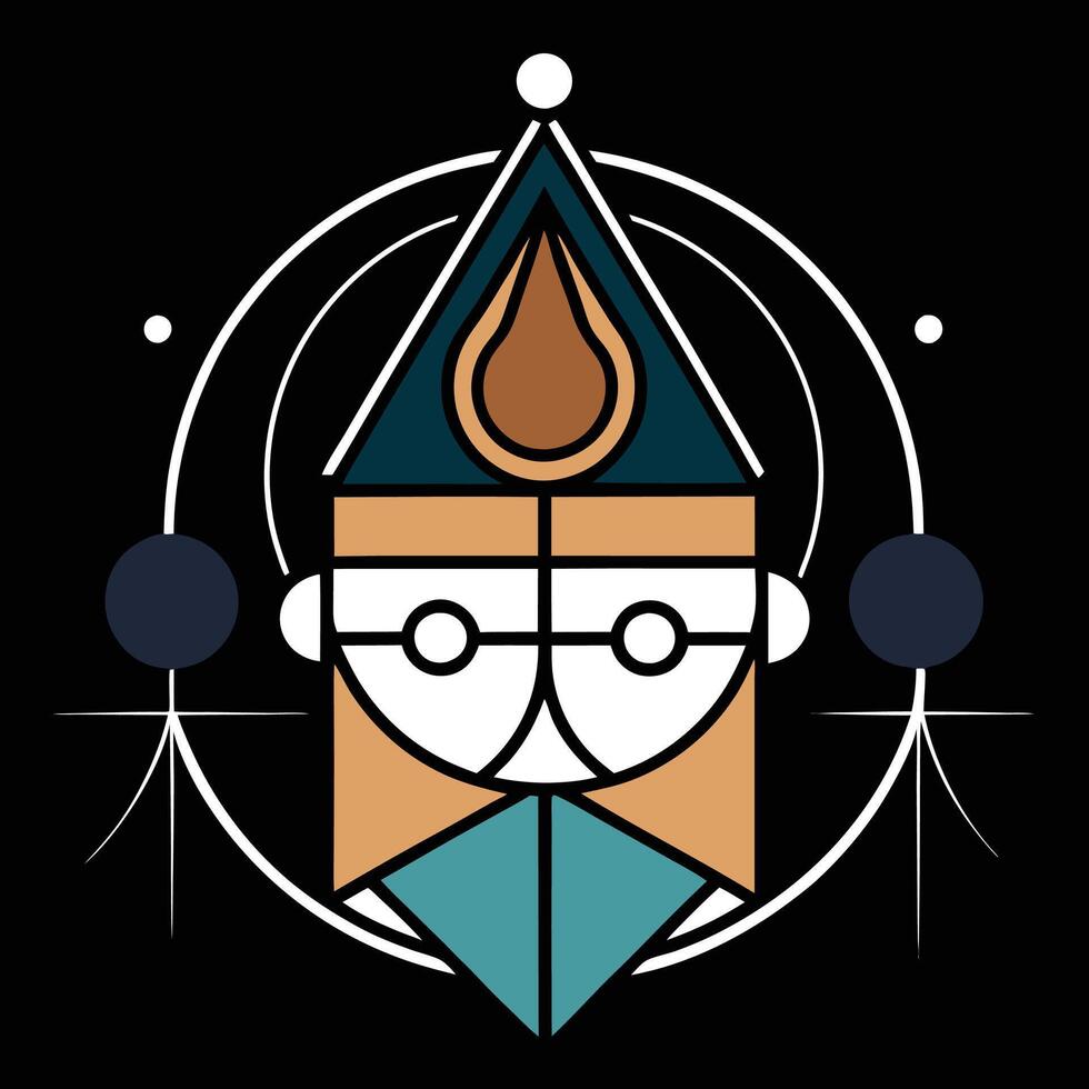 A cartoon character with a hat and glasses vector