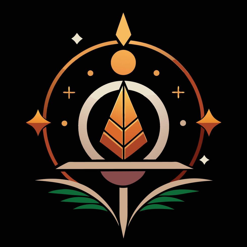 The logo for the game is a golden sun with a star in the middle vector
