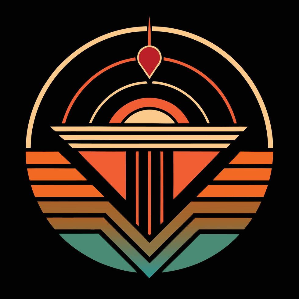 The logo for the band is a geometric design with a sun and a wave vector