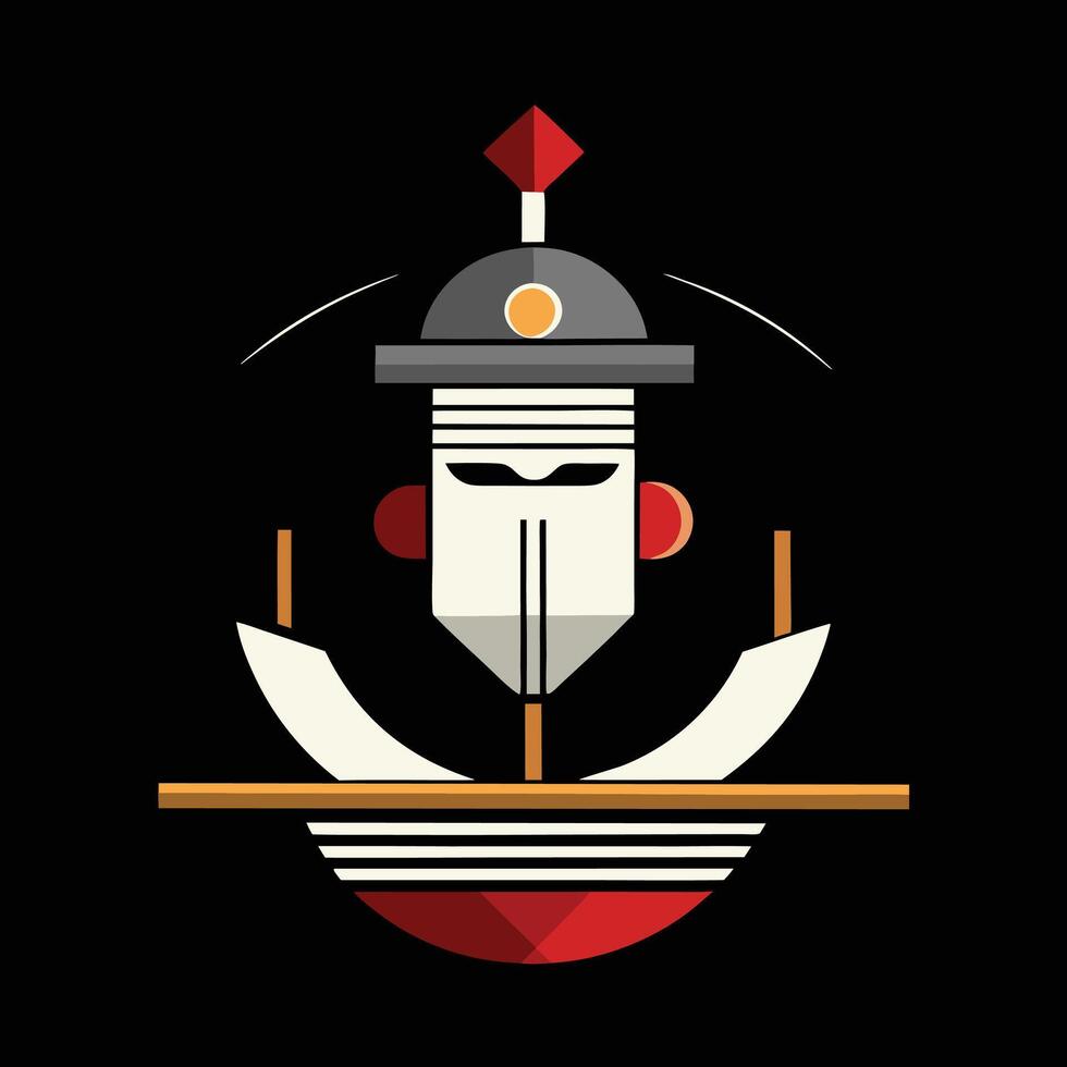 A cartoonish illustration of a man in a boat vector