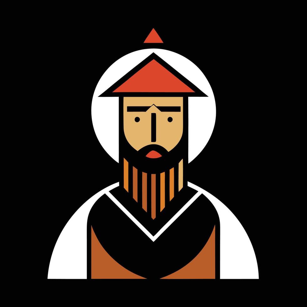 A man with a beard and a hat vector