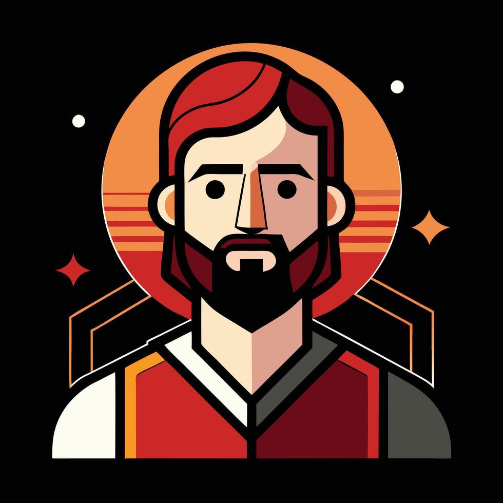 A man with a beard and red hair vector