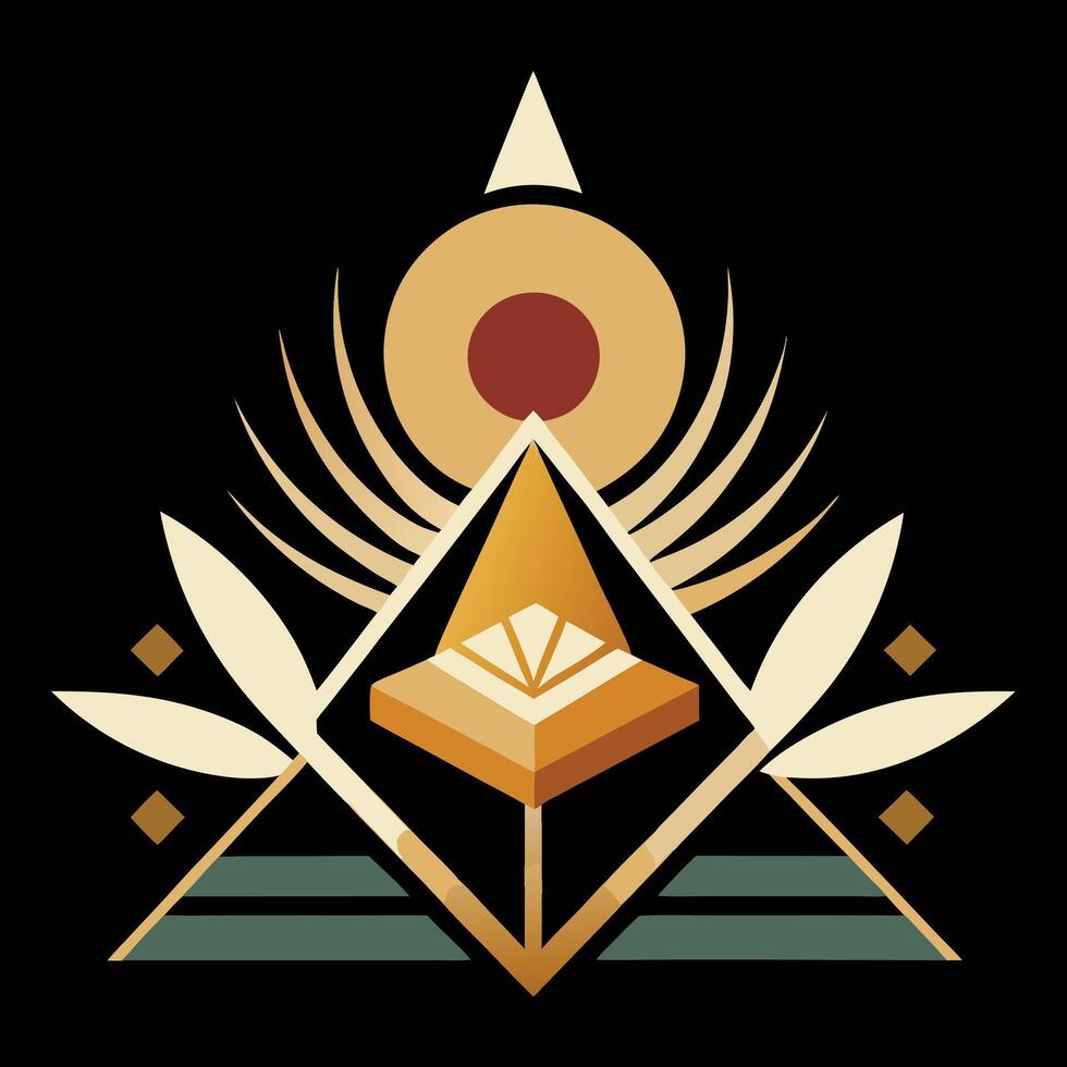 The logo for the game is a pyramid with a sun and a leaf vector