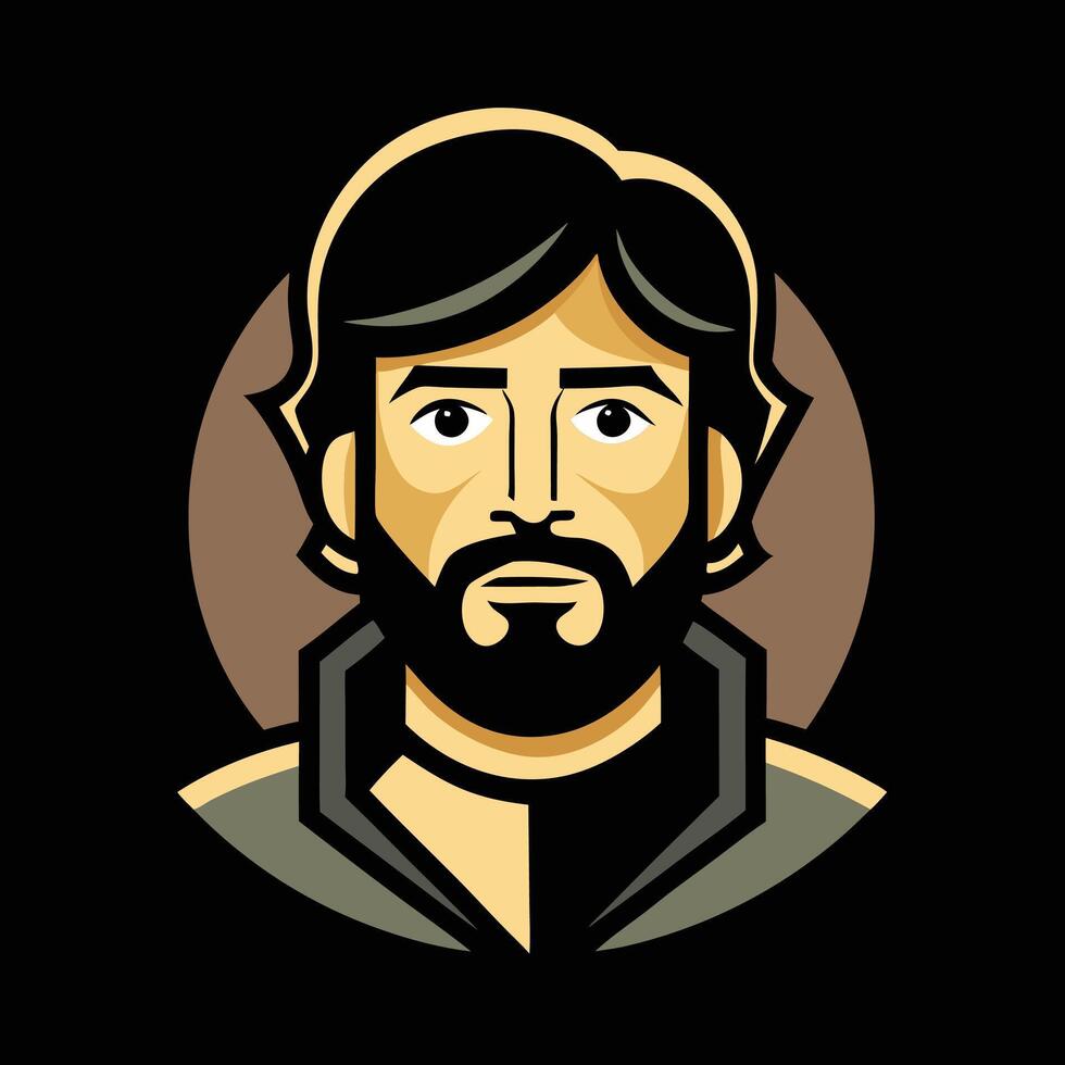 A bearded man with a beard and a beard vector