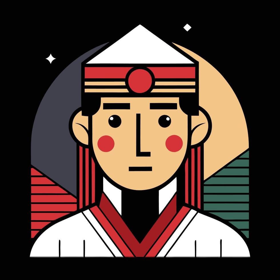 A cartoon man in a traditional costume vector