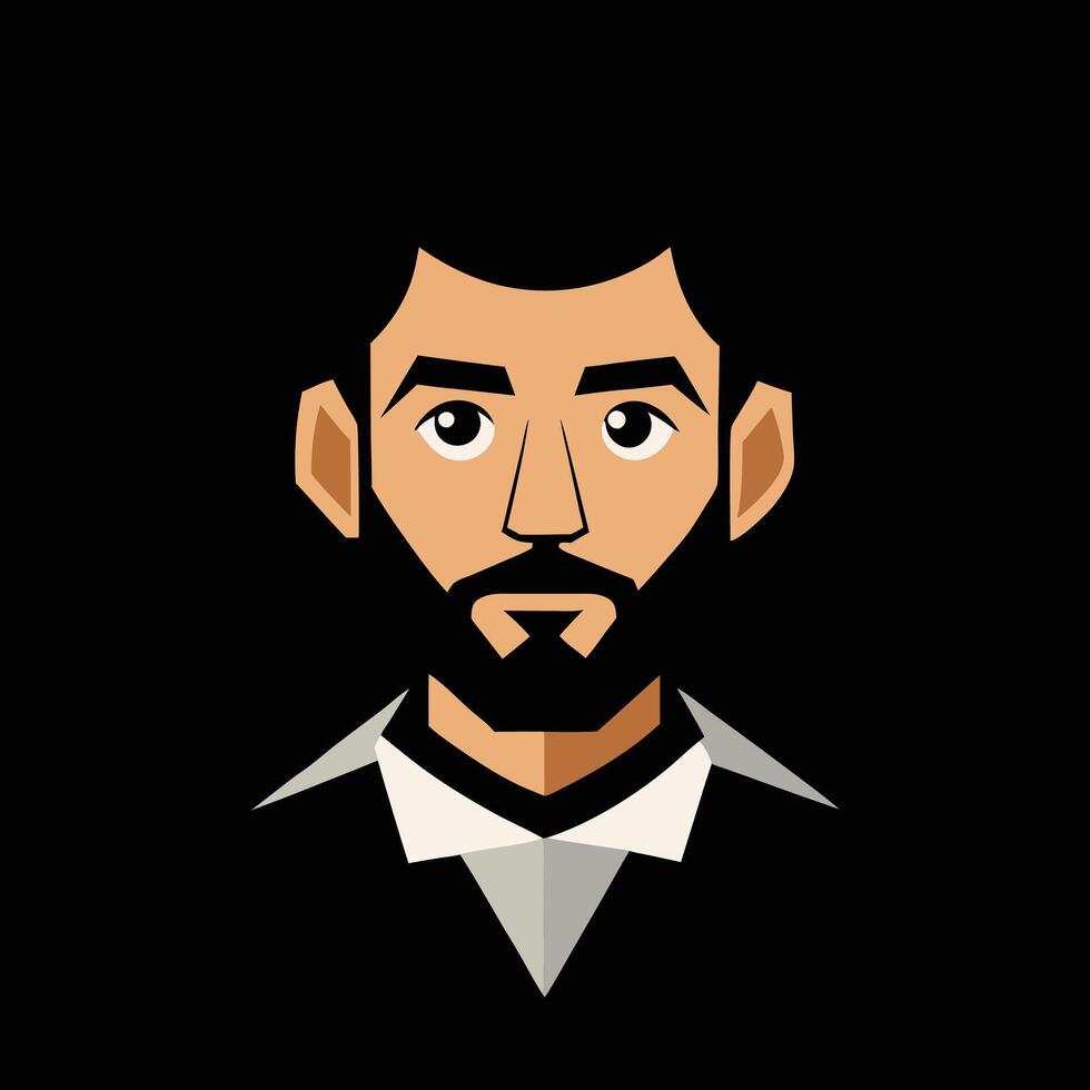 A man with a beard and a beard vector