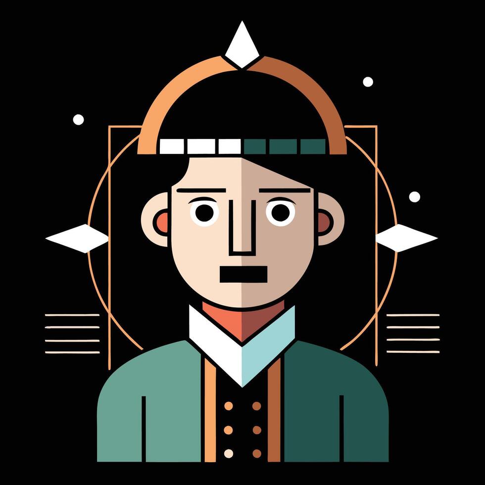 A man in a hat with a star on his head vector