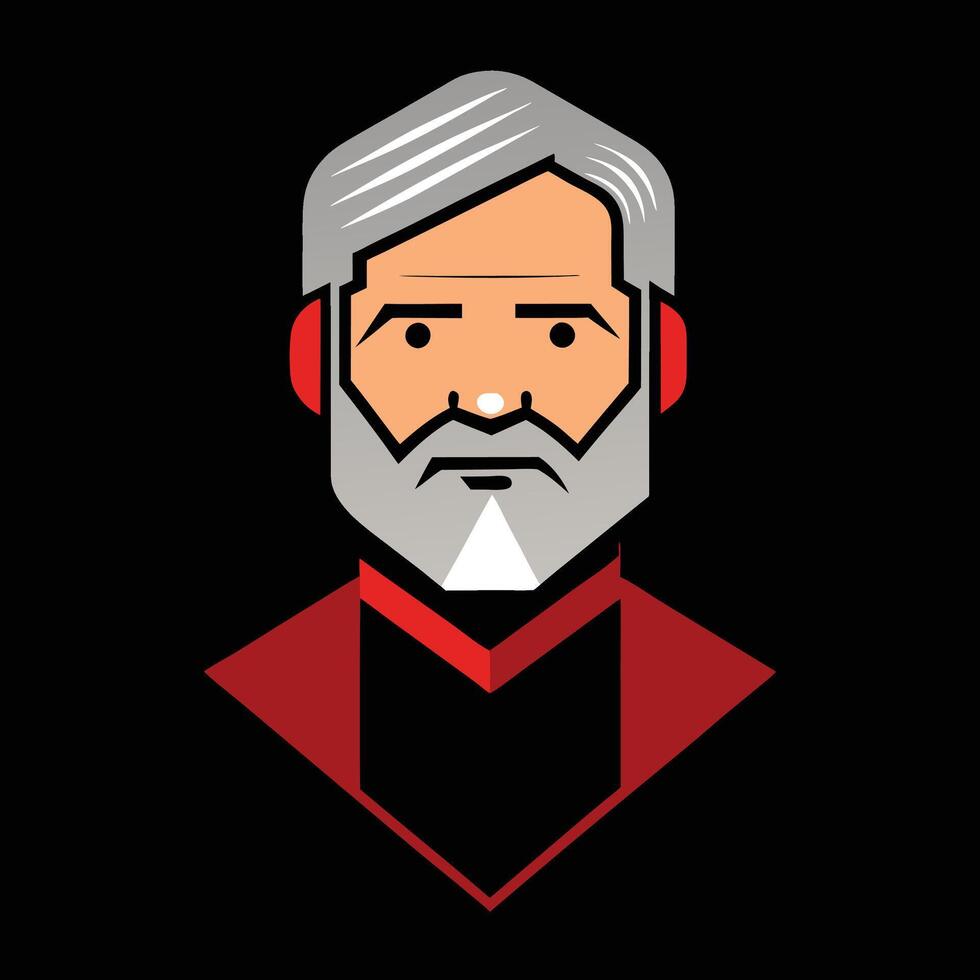 A man with a beard and a red shirt vector