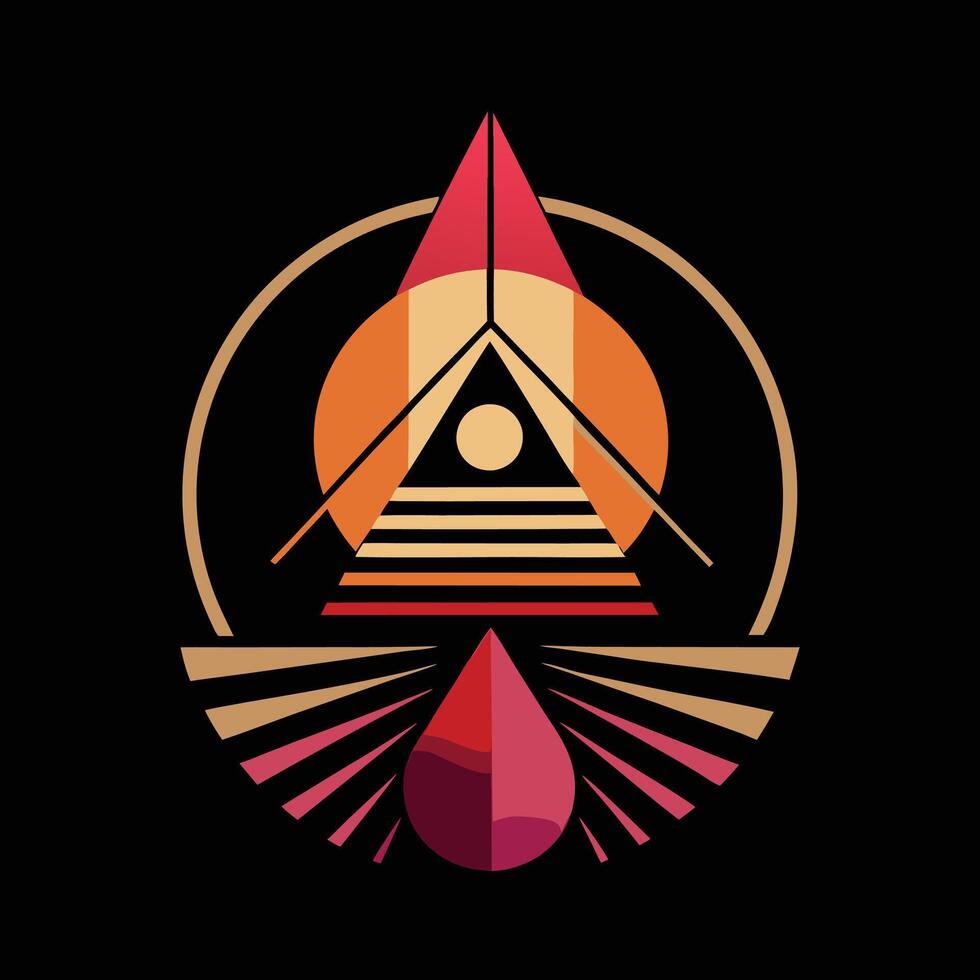 The logo for the band is a triangle with a red and orange sun vector