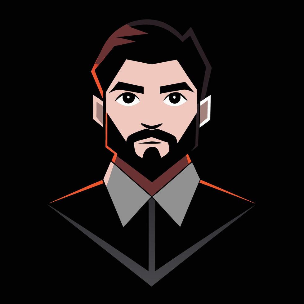A man with a beard and a tie on a black background vector