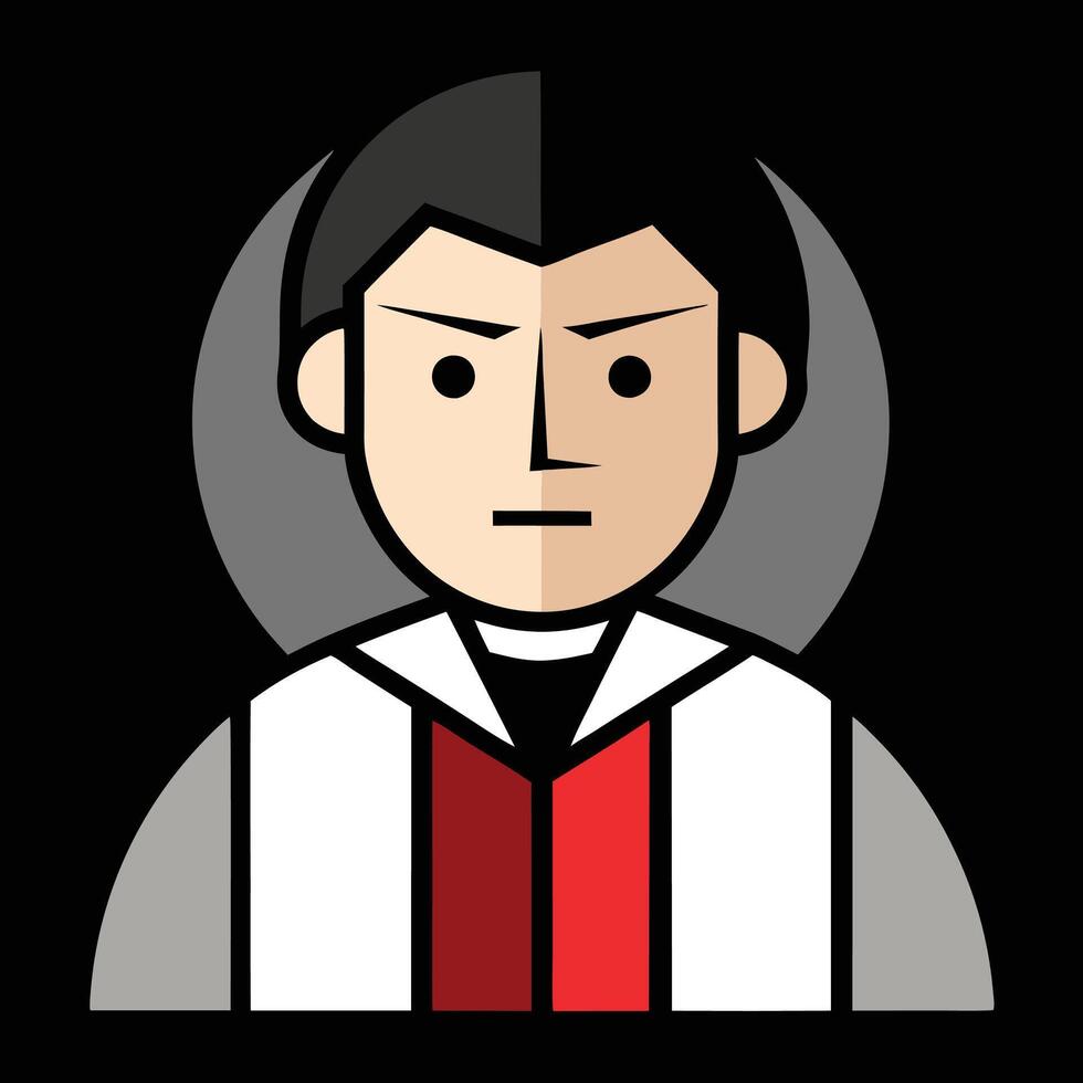 A man in a red and white vestment vector