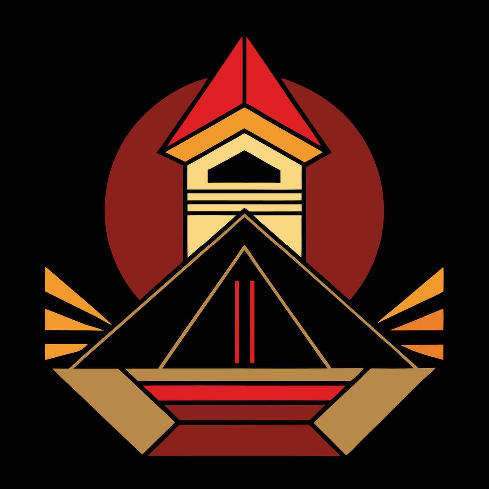 The pyramid is in the shape of a pyramid vector