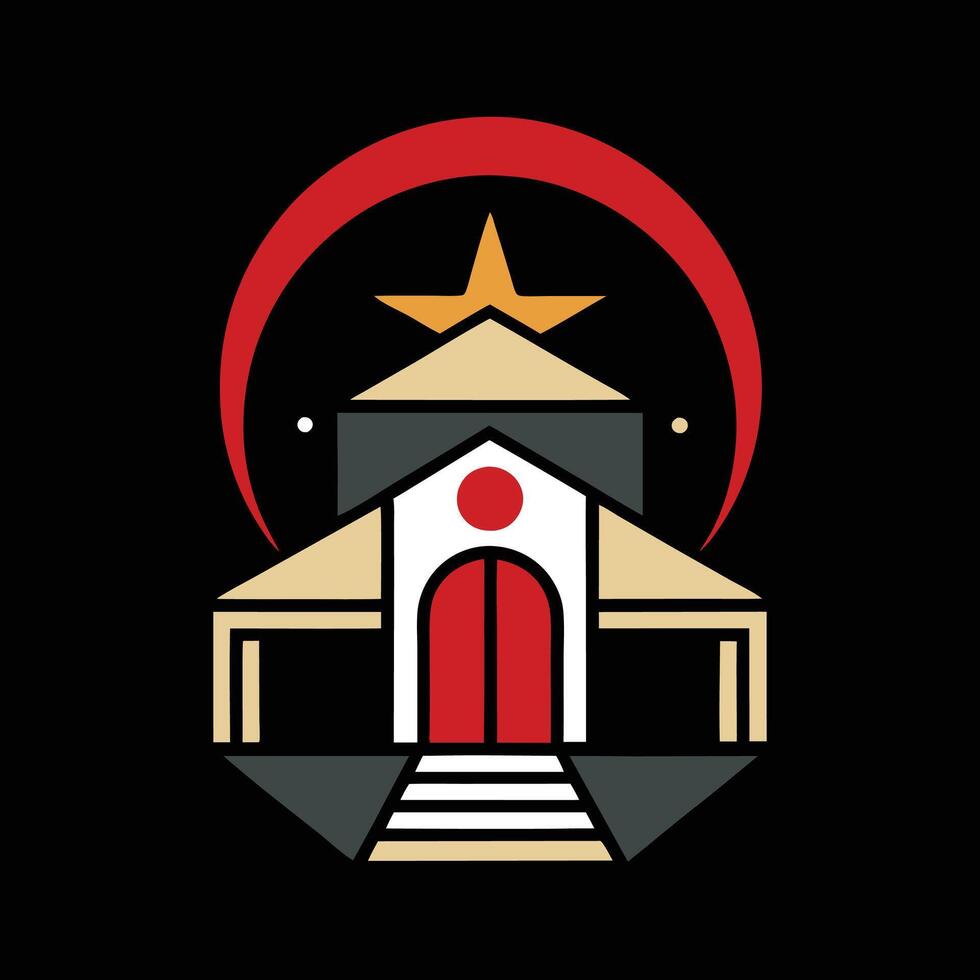 A church with a star on top vector