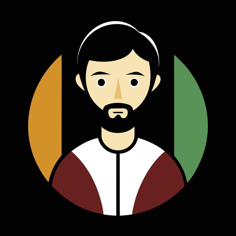 A man with a beard and a red shirt vector