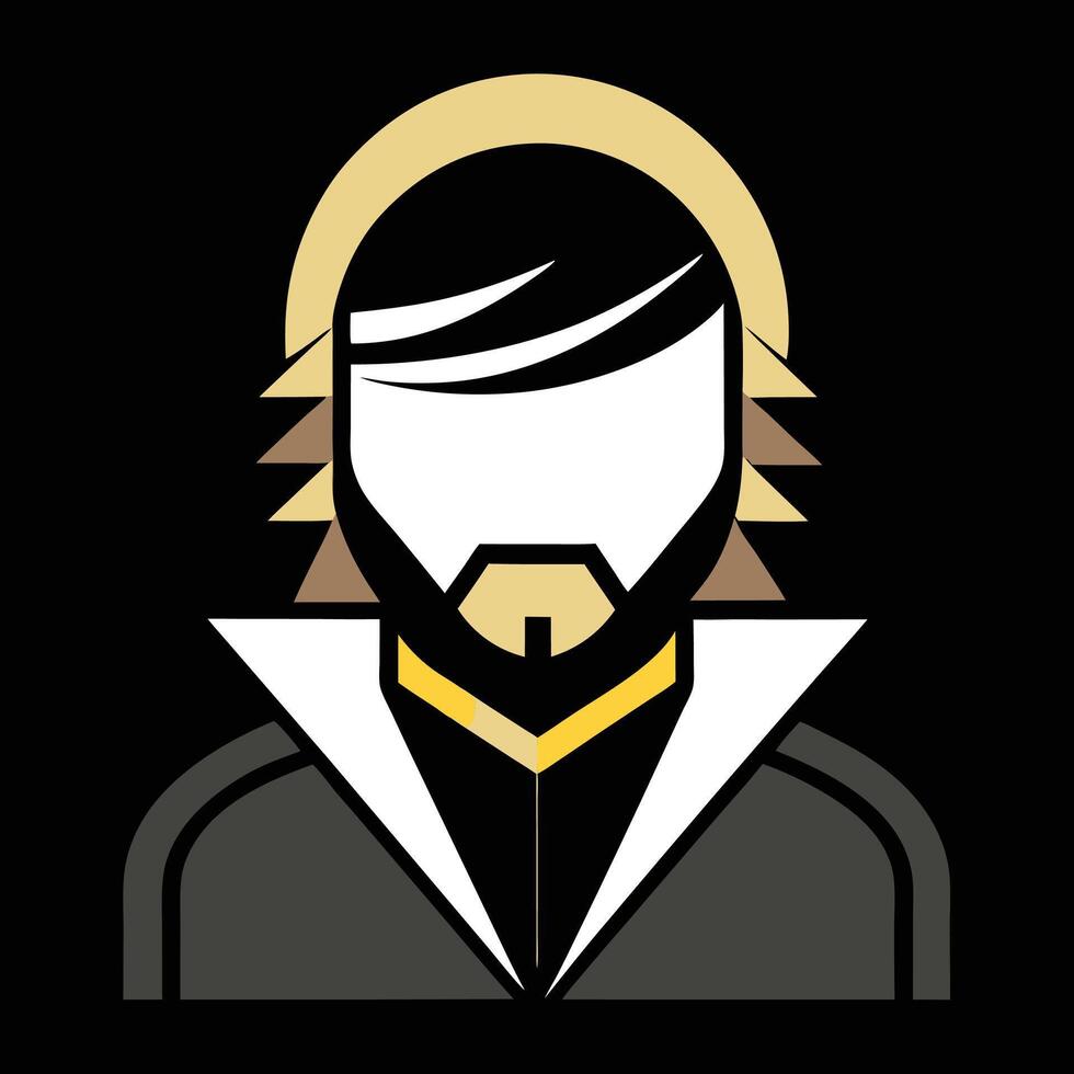 A man with a beard and a hat vector
