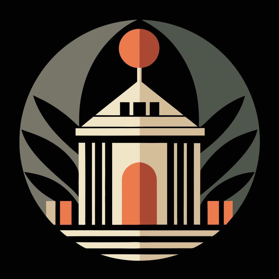 A building with a dome and a red ball on top vector
