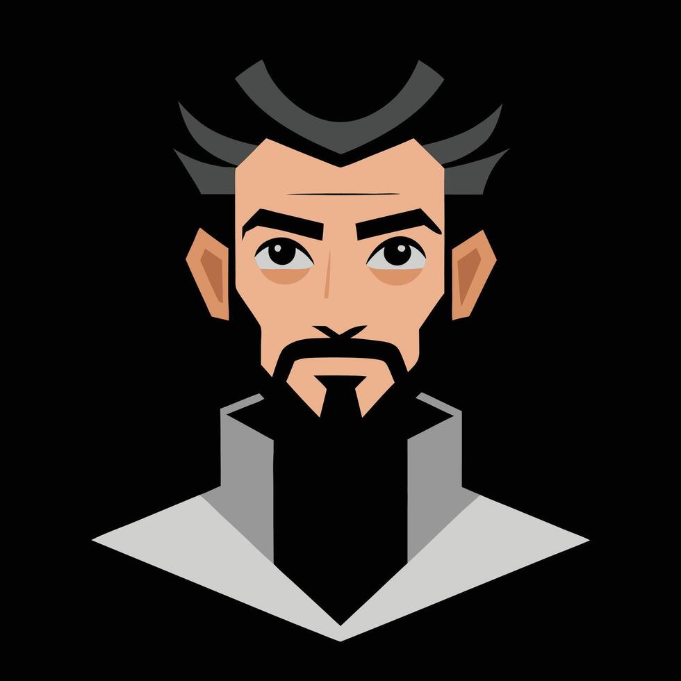 A man with a beard and mustache vector