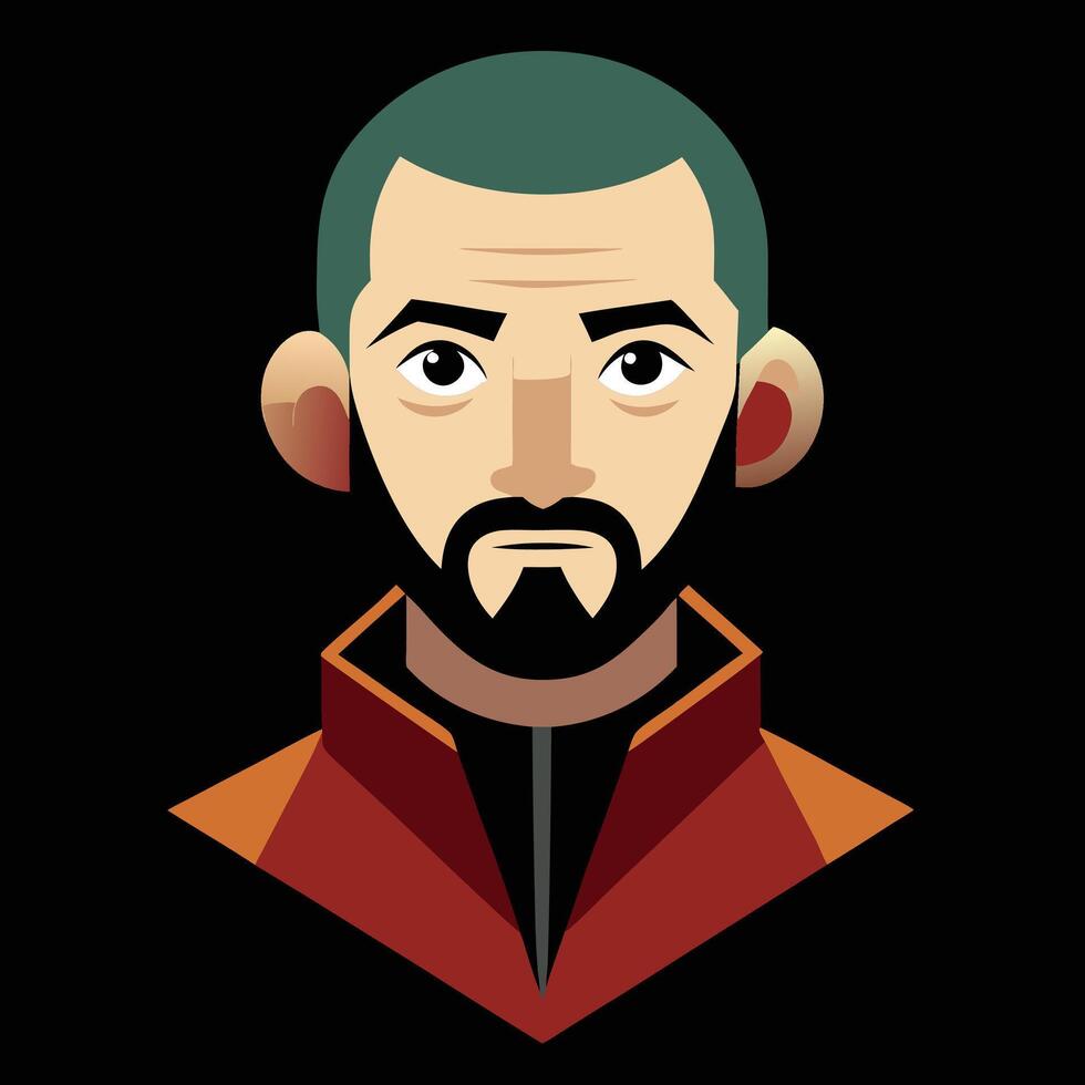 A man with a beard and a red jacket vector