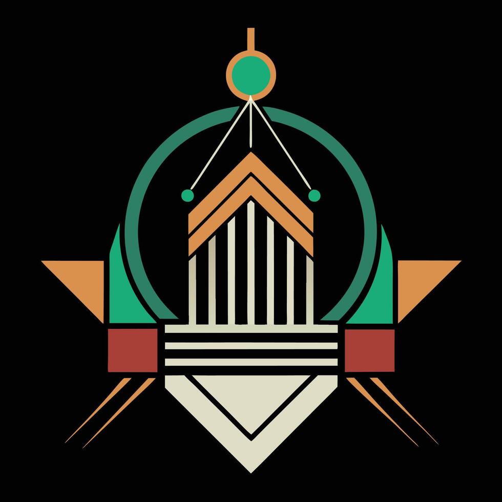 The logo for the art deco building vector
