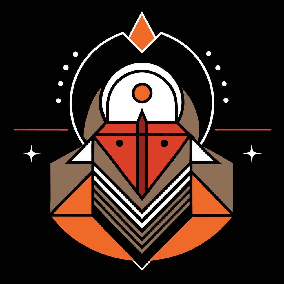 The logo for the band is a geometric design with a bird on it vector