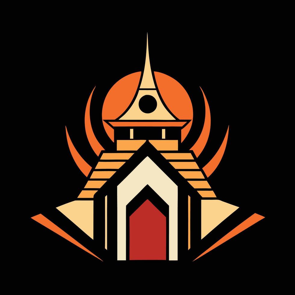The logo for the thai temple vector