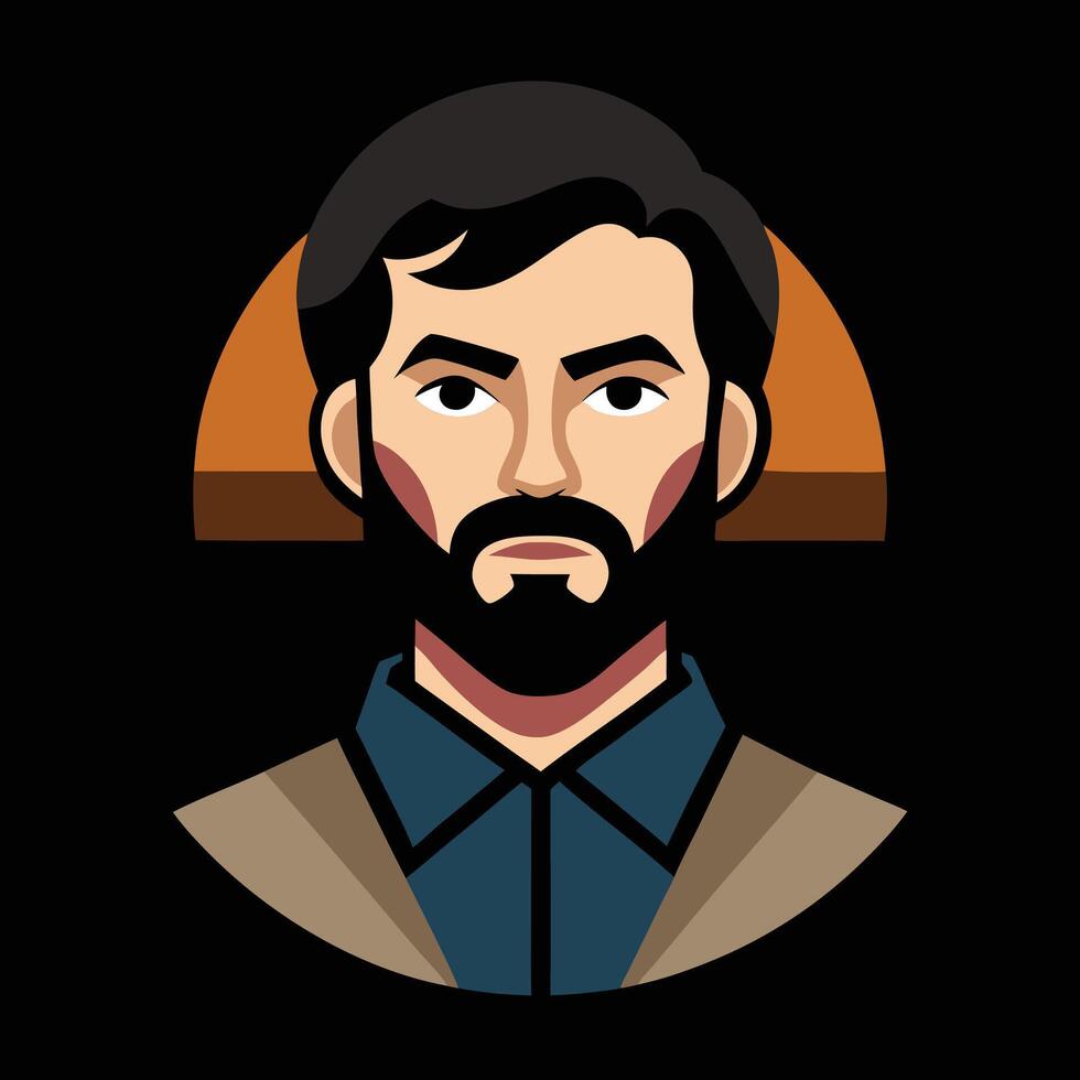 A man with a beard and a mustache vector