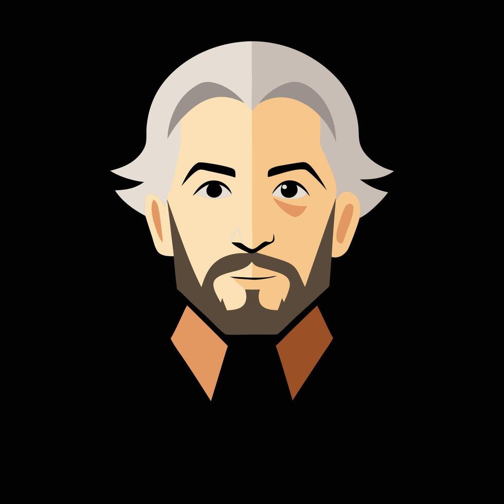 A man with white hair and beard vector
