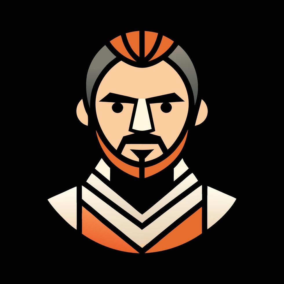 A man with a beard and orange hair vector