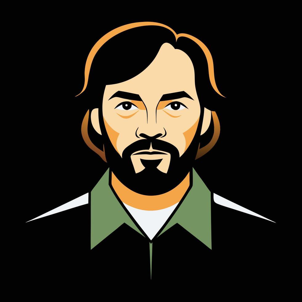 A man with a beard and a beard vector