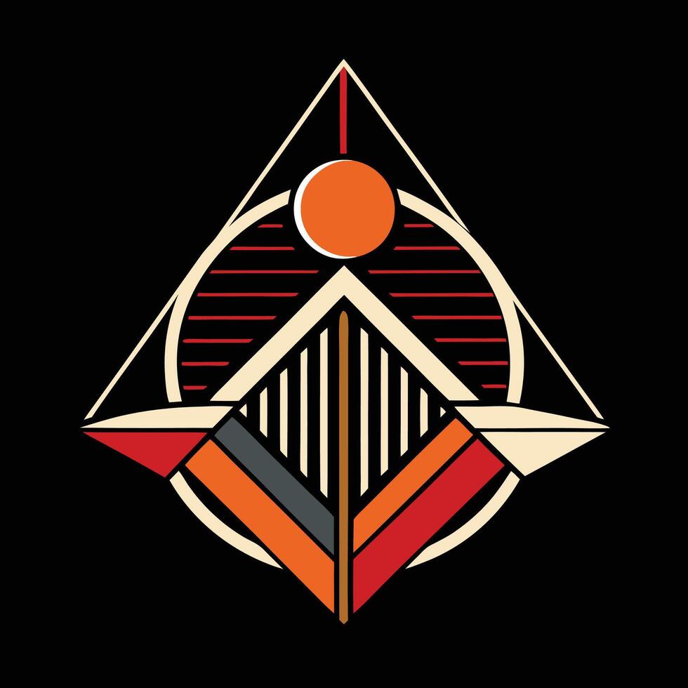 The logo for the band is a triangle with a sun in the middle vector