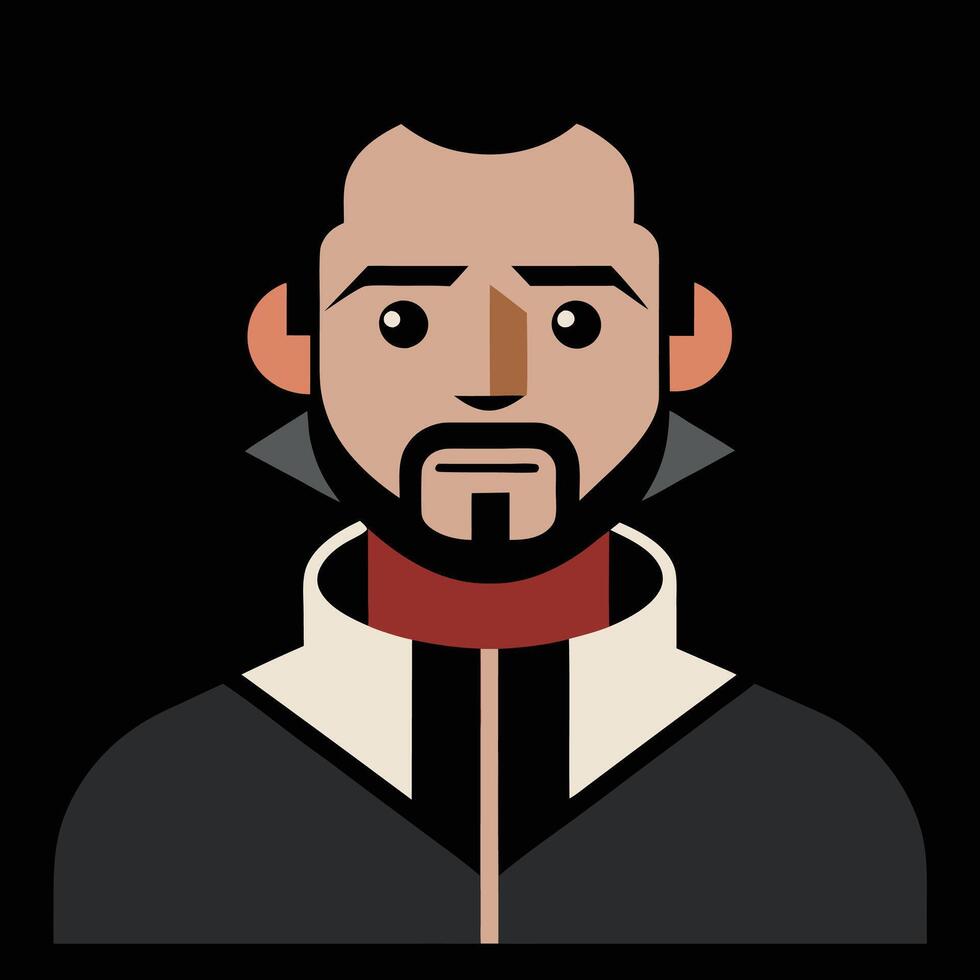 A man with a beard and a red tie vector