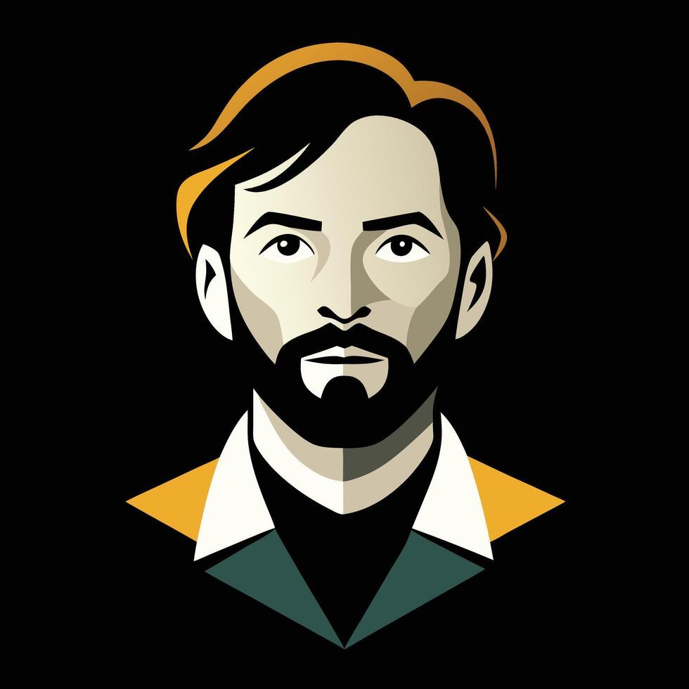 A man with a beard and a beard vector