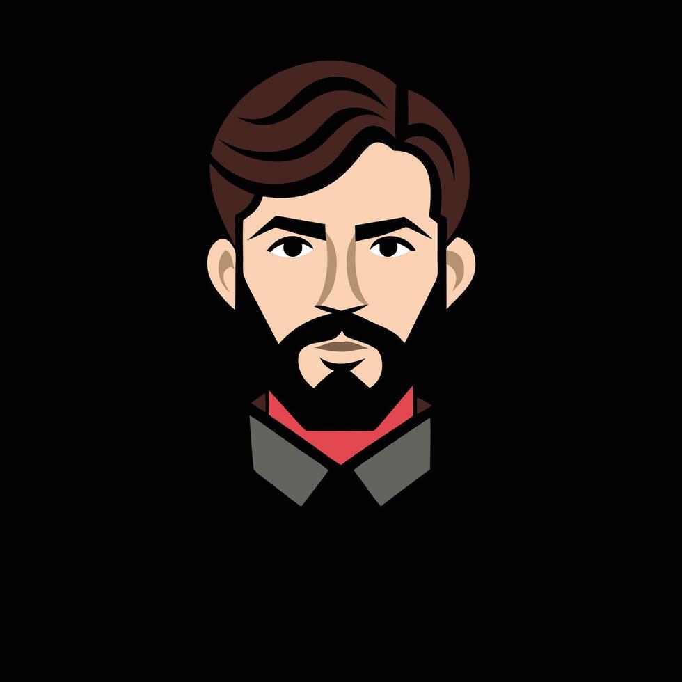 A man with a beard and red tie vector