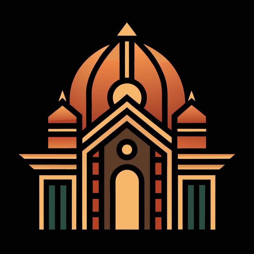 A building with a dome on top vector