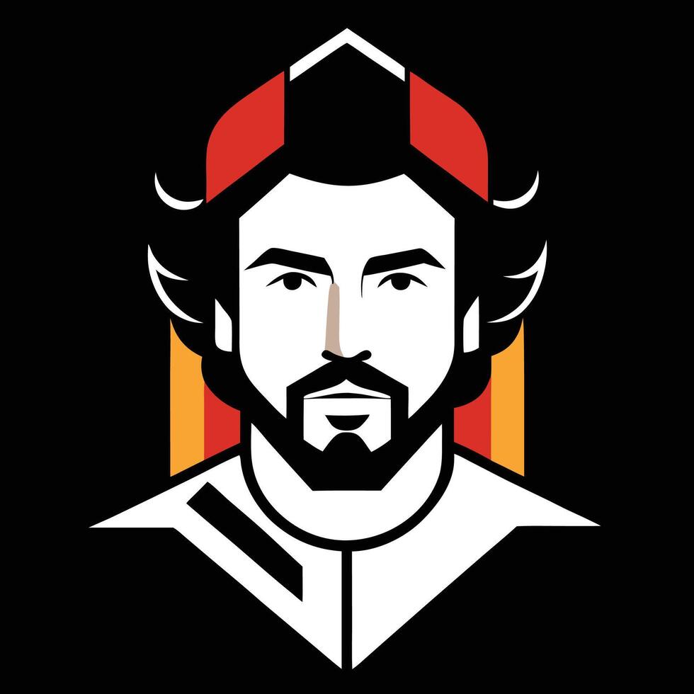 A man with a beard and a red cap vector