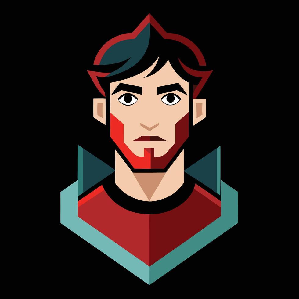 A man with a red beard and black hair vector