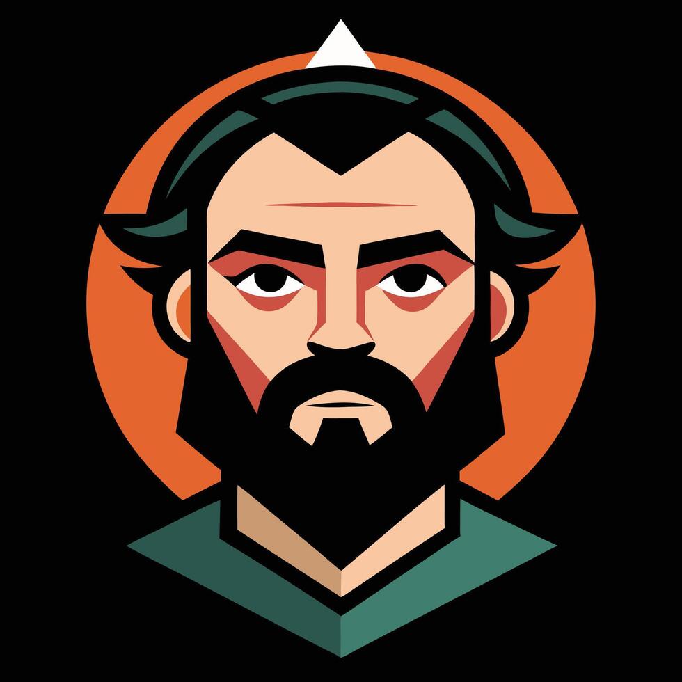 A man with a beard and a hat vector