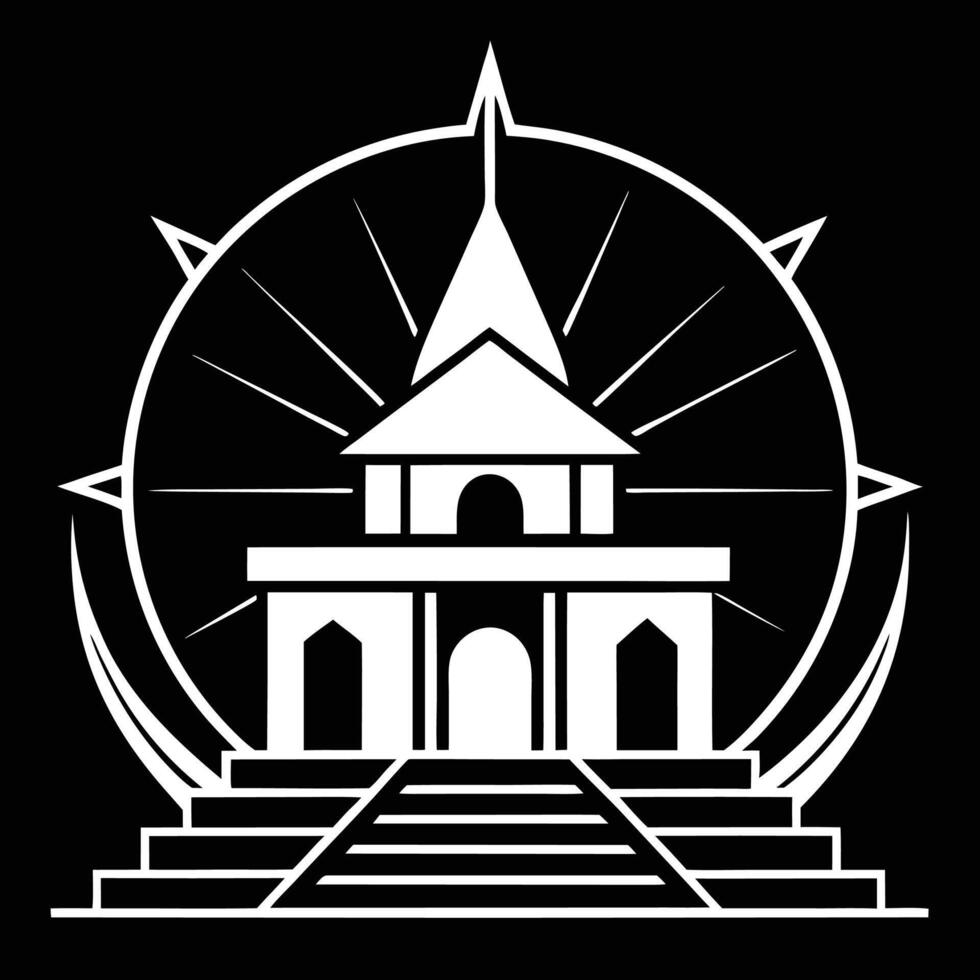 The logo for the game is a church with a tower vector