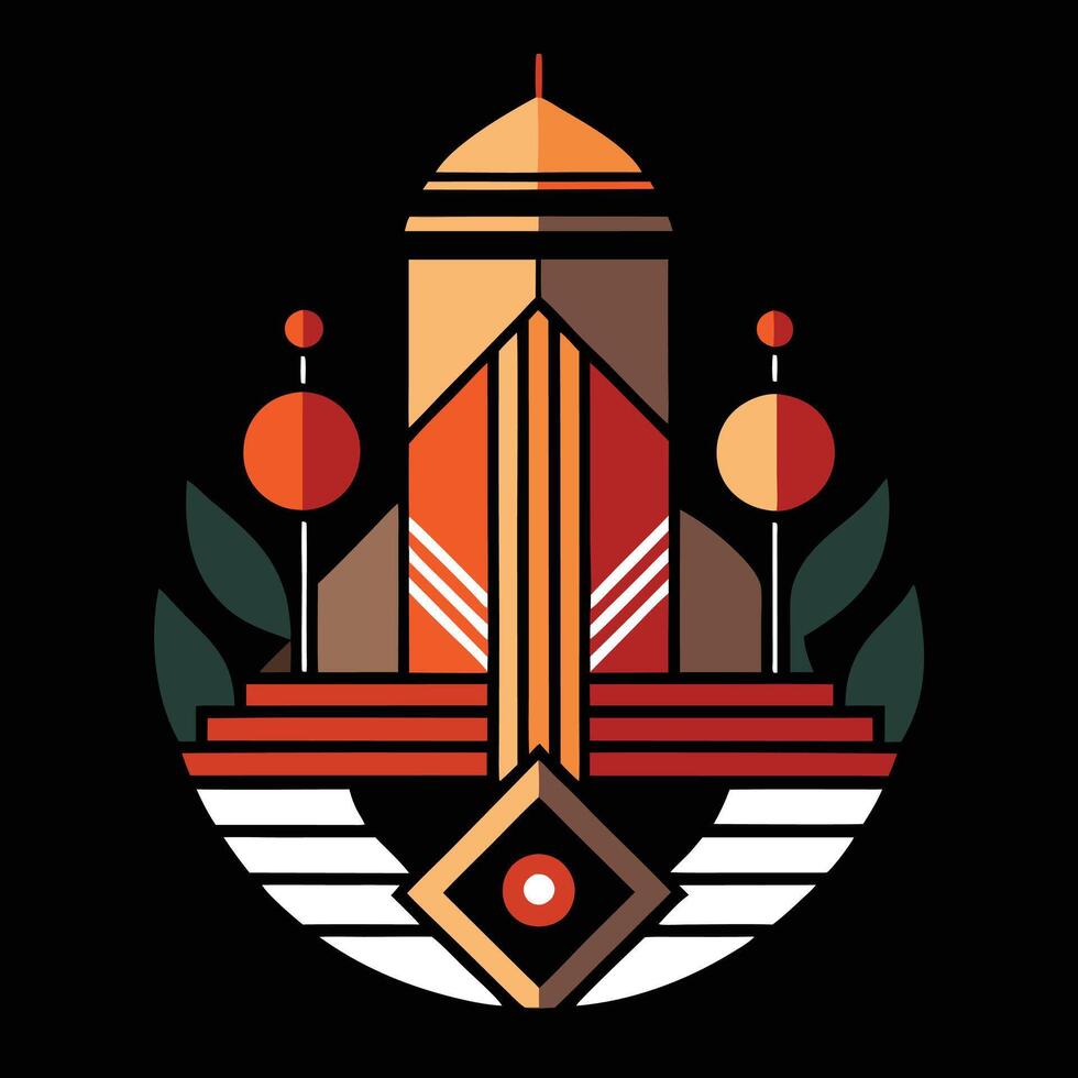 A logo for a building with a tower and a clock vector