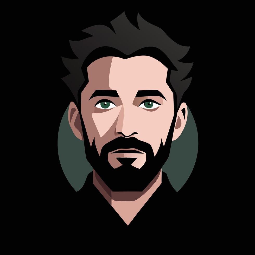 A man with a beard and green eyes vector