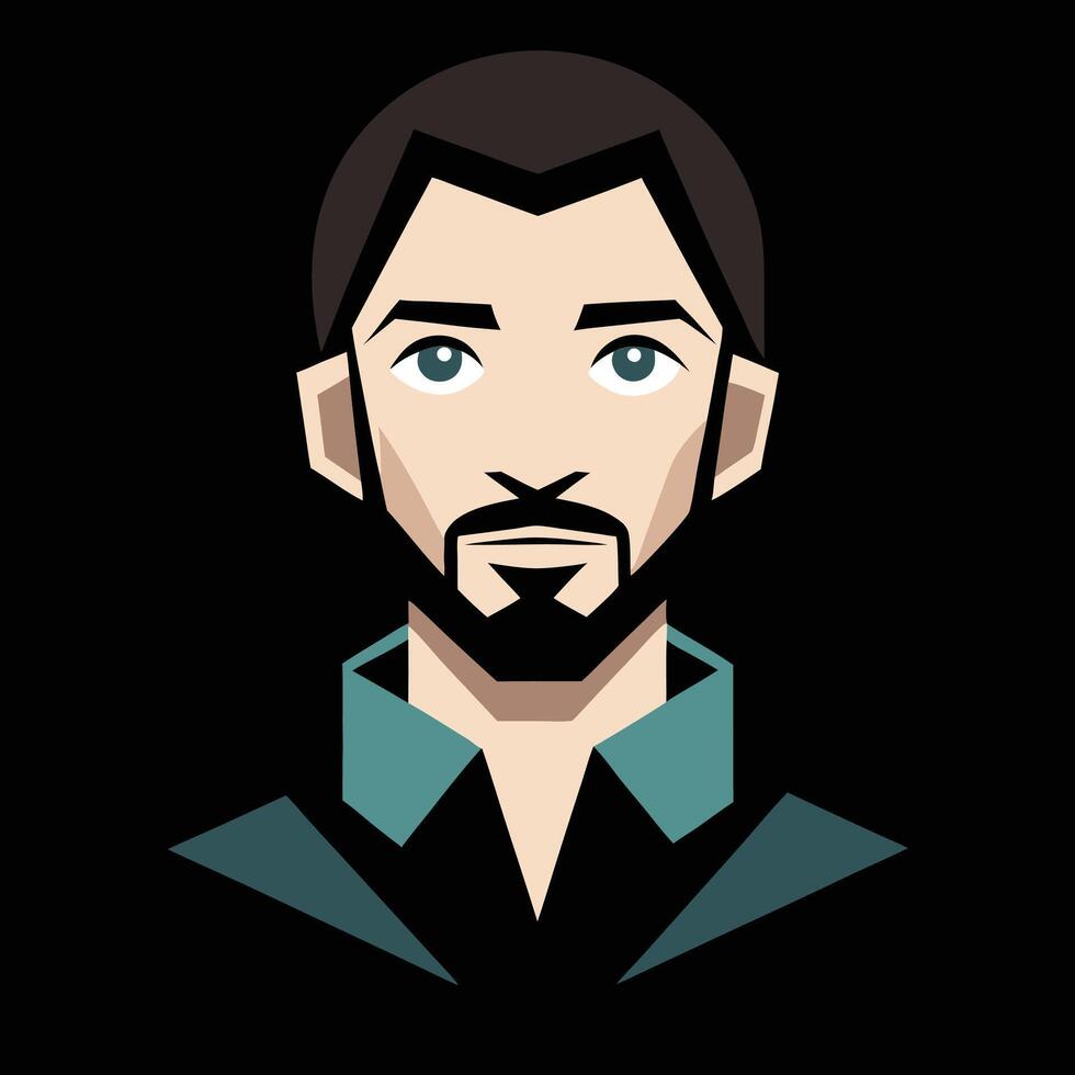 A man with a beard and blue eyes vector