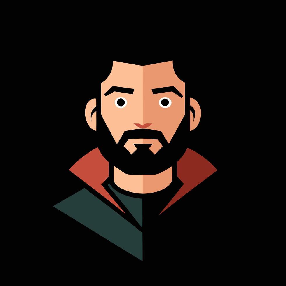 A man with a beard and a red beard vector