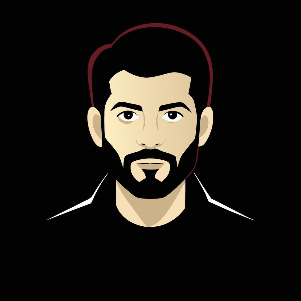 A man with a beard and a beard vector