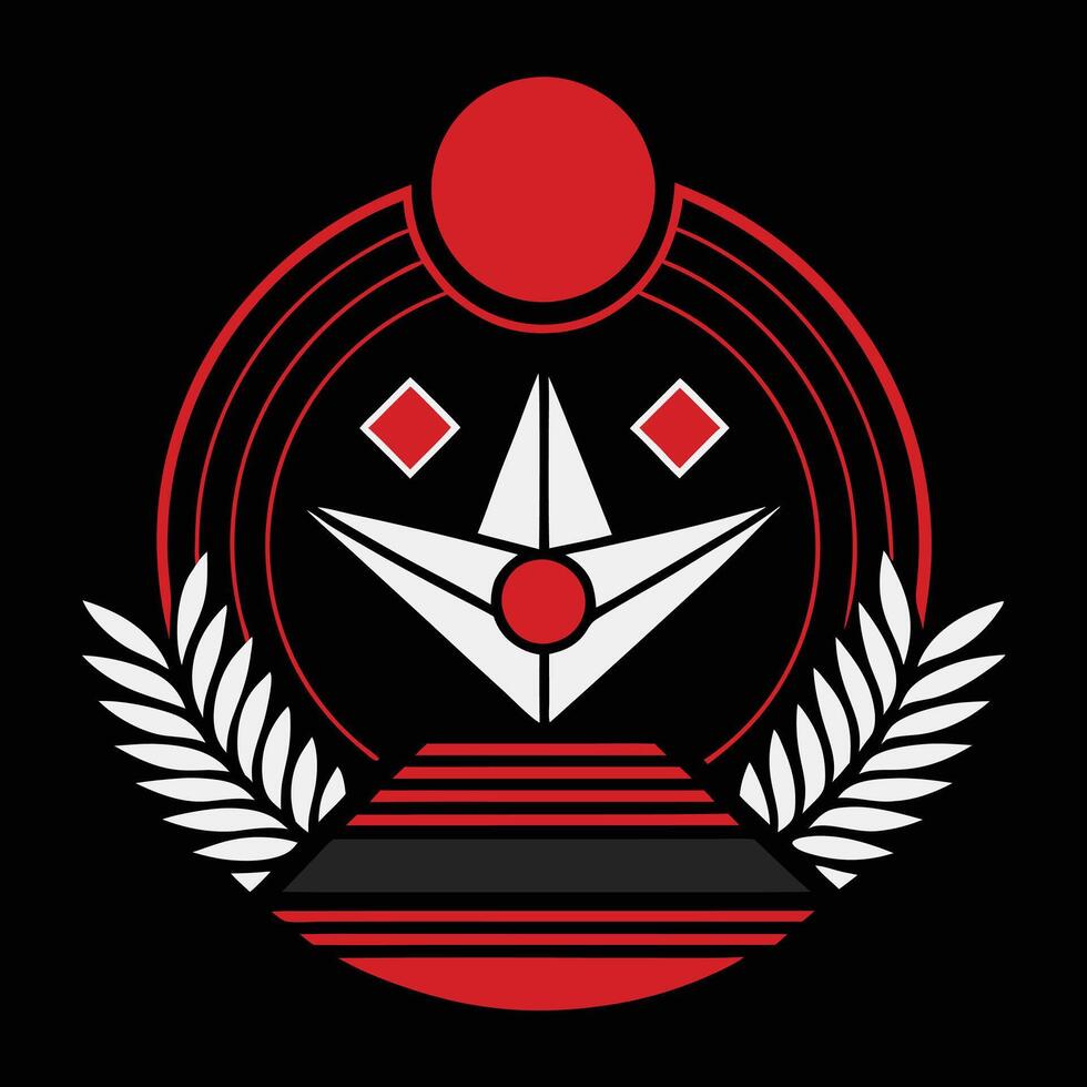 The emblem of the red and black flag vector