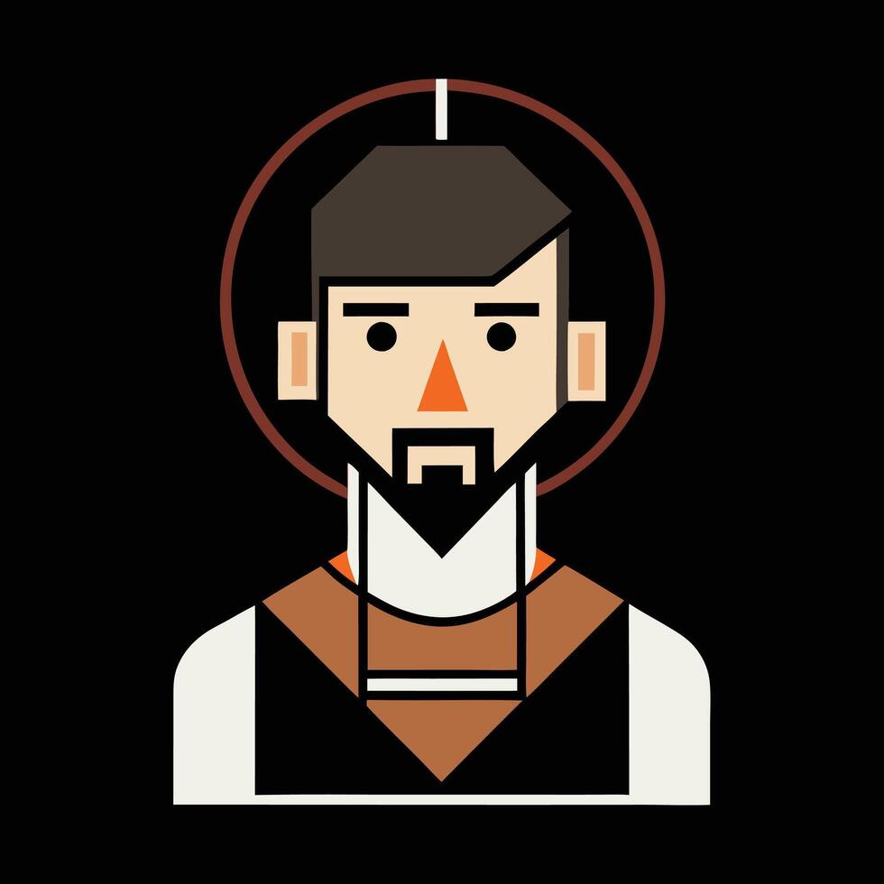 A man with a beard and a beard vector