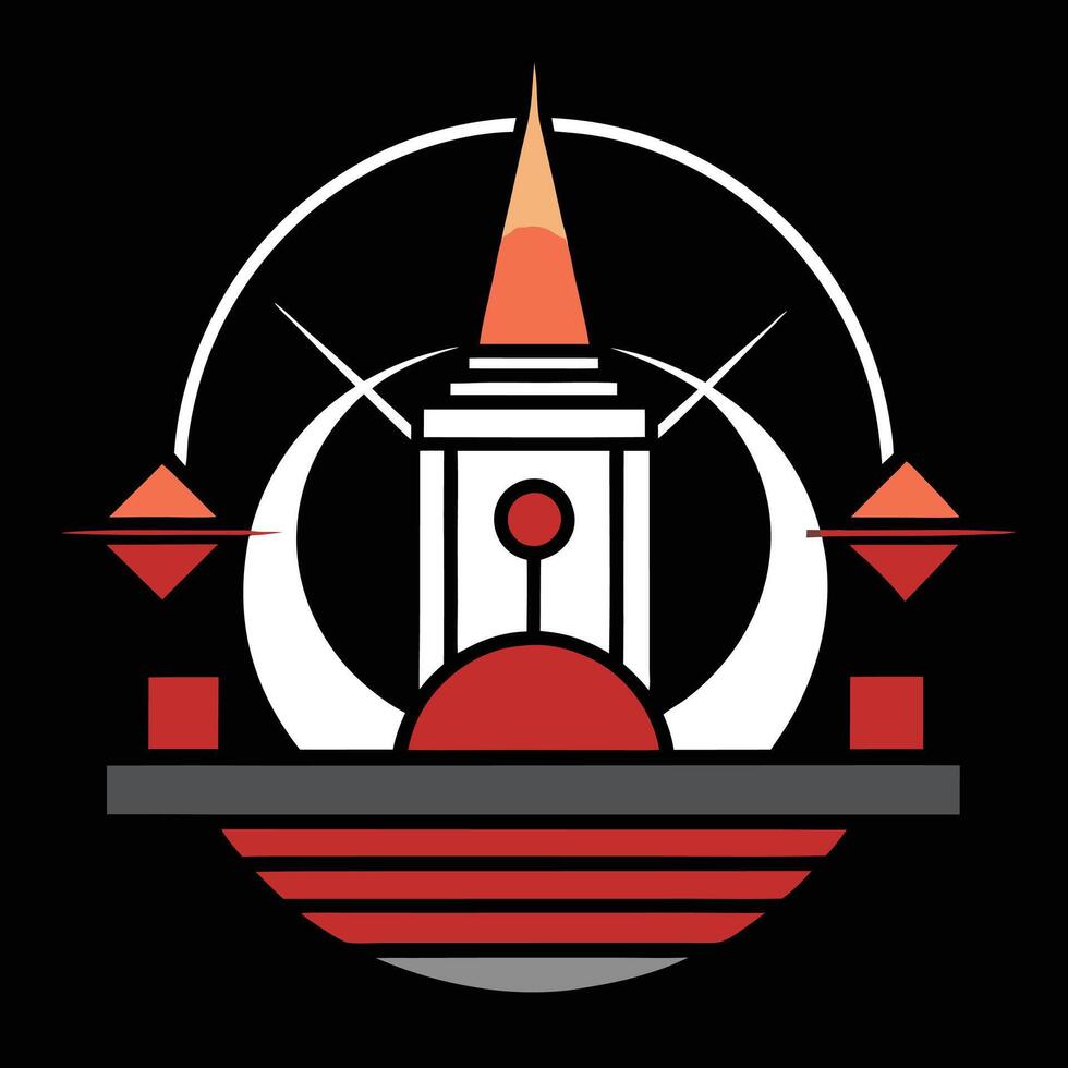 The logo for the band is a red and white tower vector